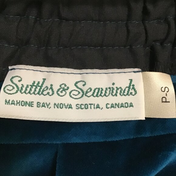 Suttles & Seawinds Vintage Teal Velvet Midi Skirt Size S - Picture 9 of 10